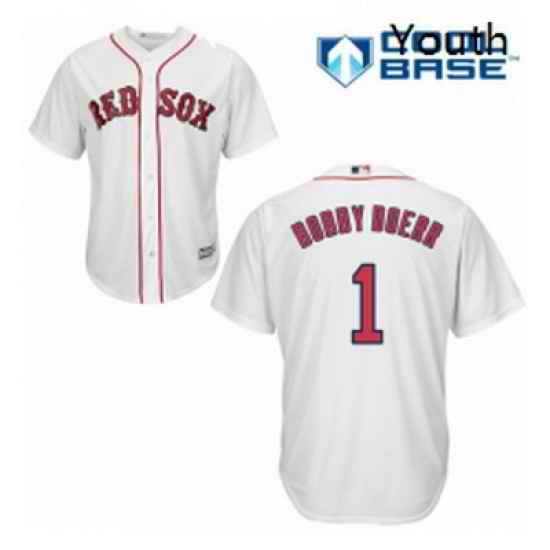 Youth Majestic Boston Red Sox 1 Bobby Doerr Replica White Home Cool Base MLB Jersey